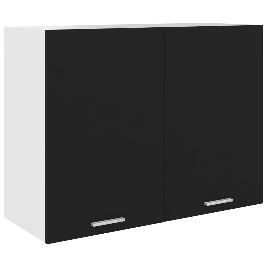 Hängeschrank Lyon Schwarz 80x31x60 cm Holzwerkstoff
