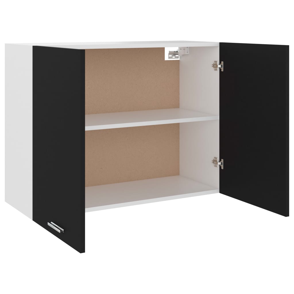 Hängeschrank Lyon Schwarz 80x31x60 cm Holzwerkstoff