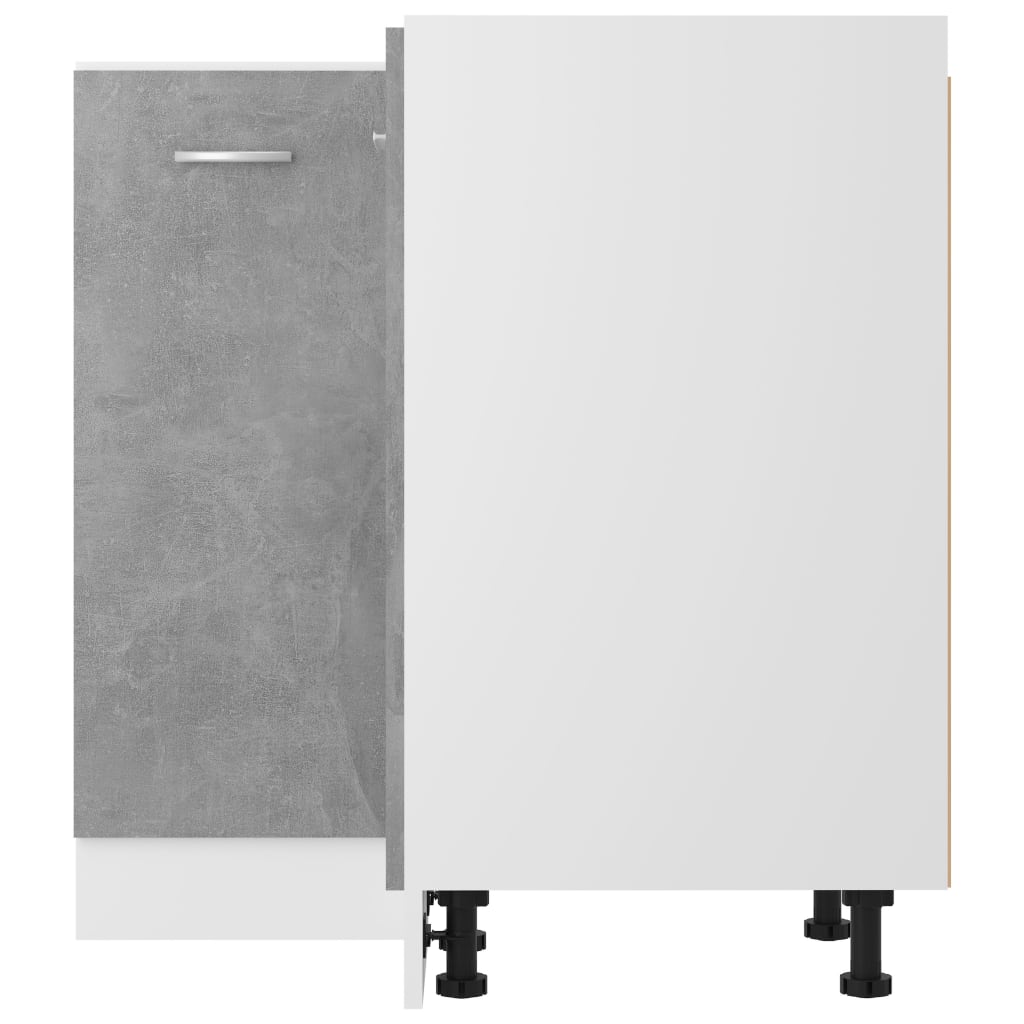 Eckunterschrank Lyon Betongrau 75,5x75,5x81,5 cm Holzwerkstoff