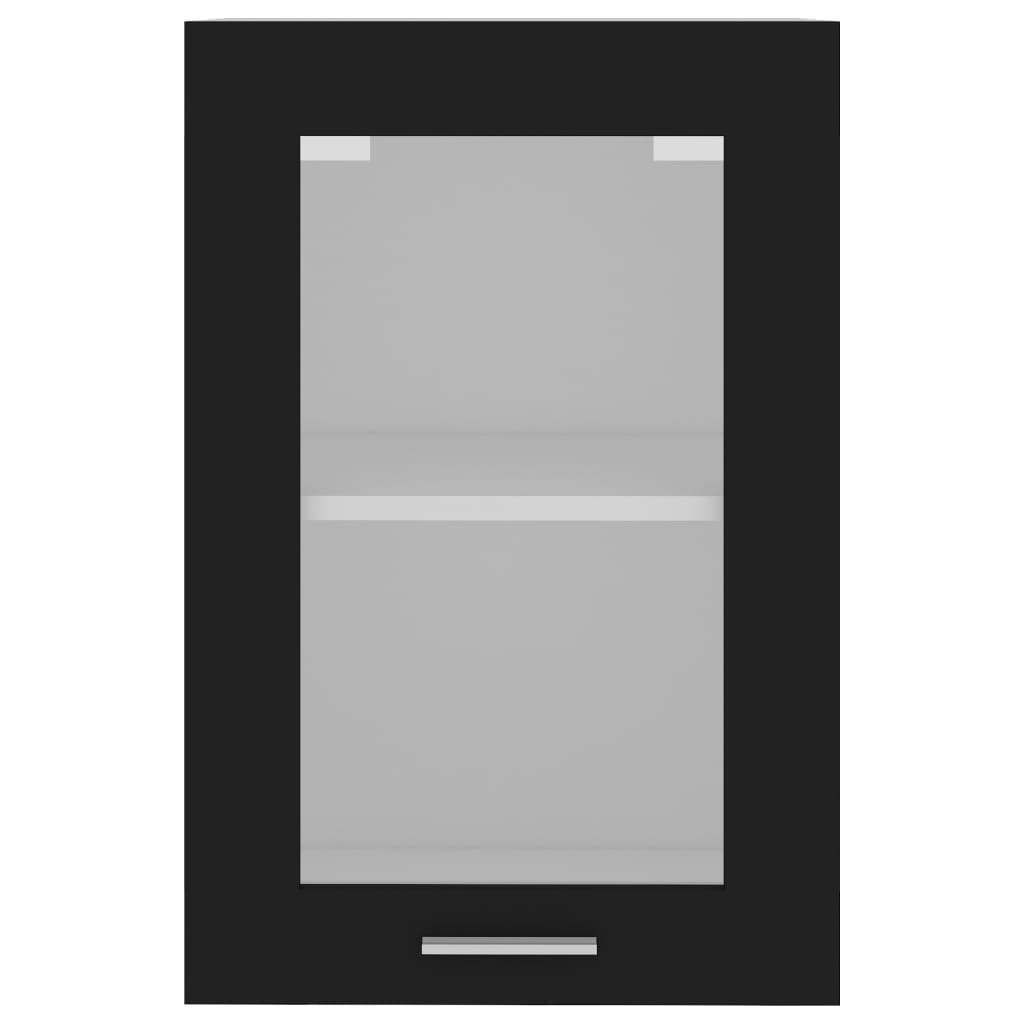 Hängeglasschrank Lyon Schwarz 40x31x60 cm Holzwerkstoff