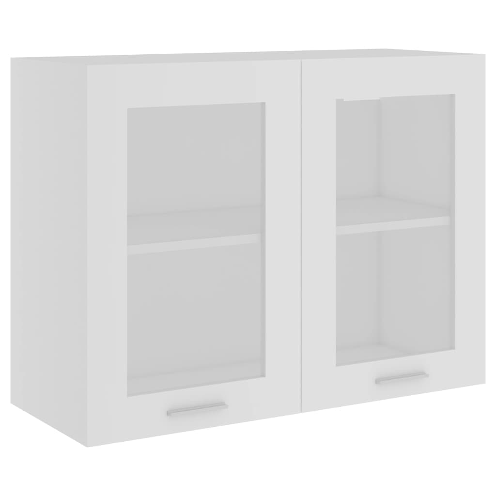 Hängeglasschrank Lyon Weiß 80x31x60 cm Holzwerkstoff