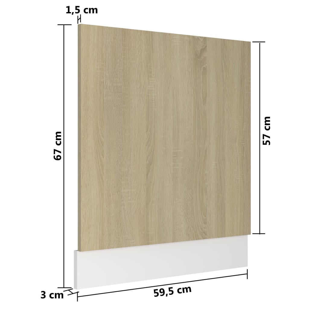 Geschirrspülerblende Lyon Sonoma-Eiche 59,5x3x67 cm Holzwerkstoff