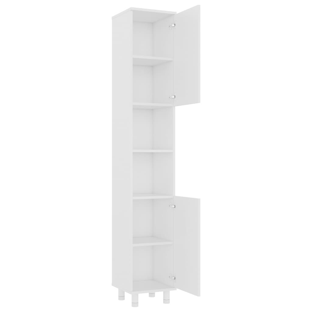 Badeværelsesskab Hvid 30x30x179 cm Træ Materiale