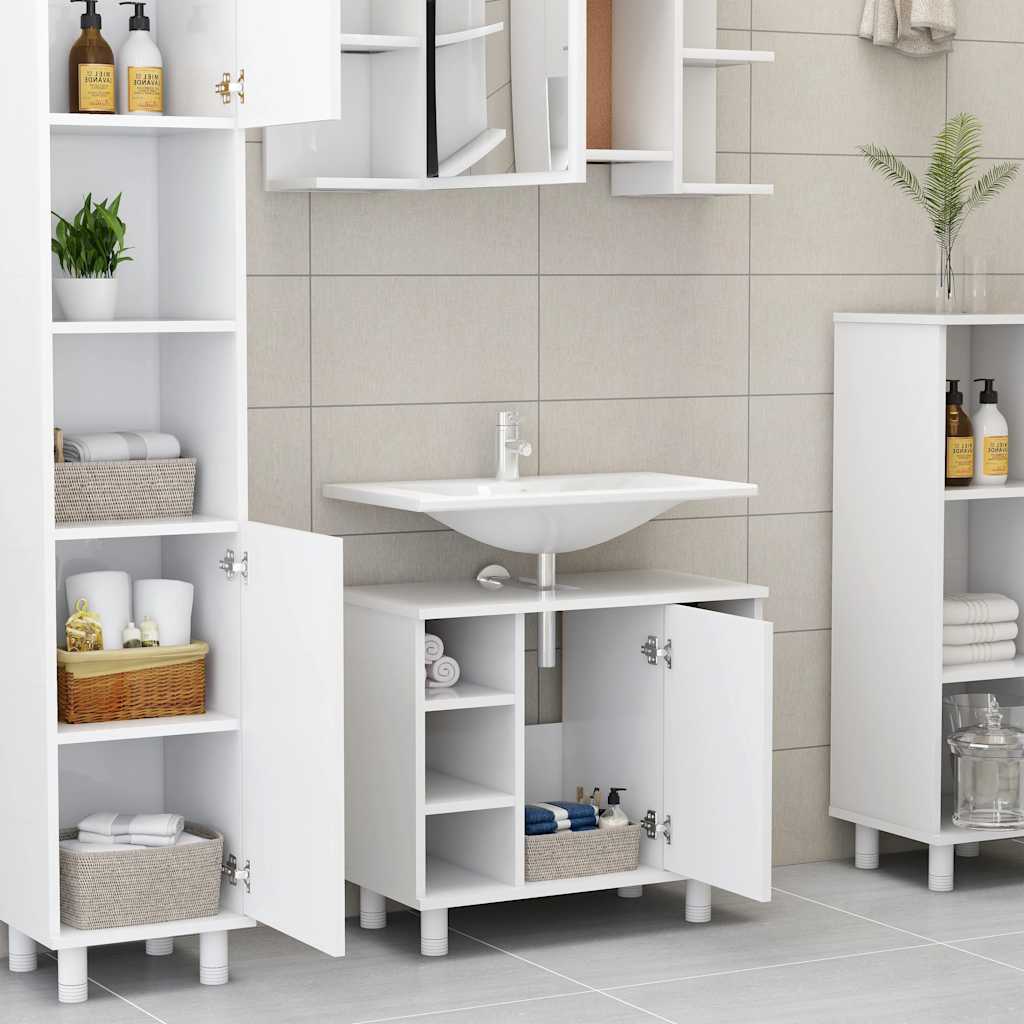 Badeværelsesskab Hvid 60x32x53,5 cm Træ Materiale