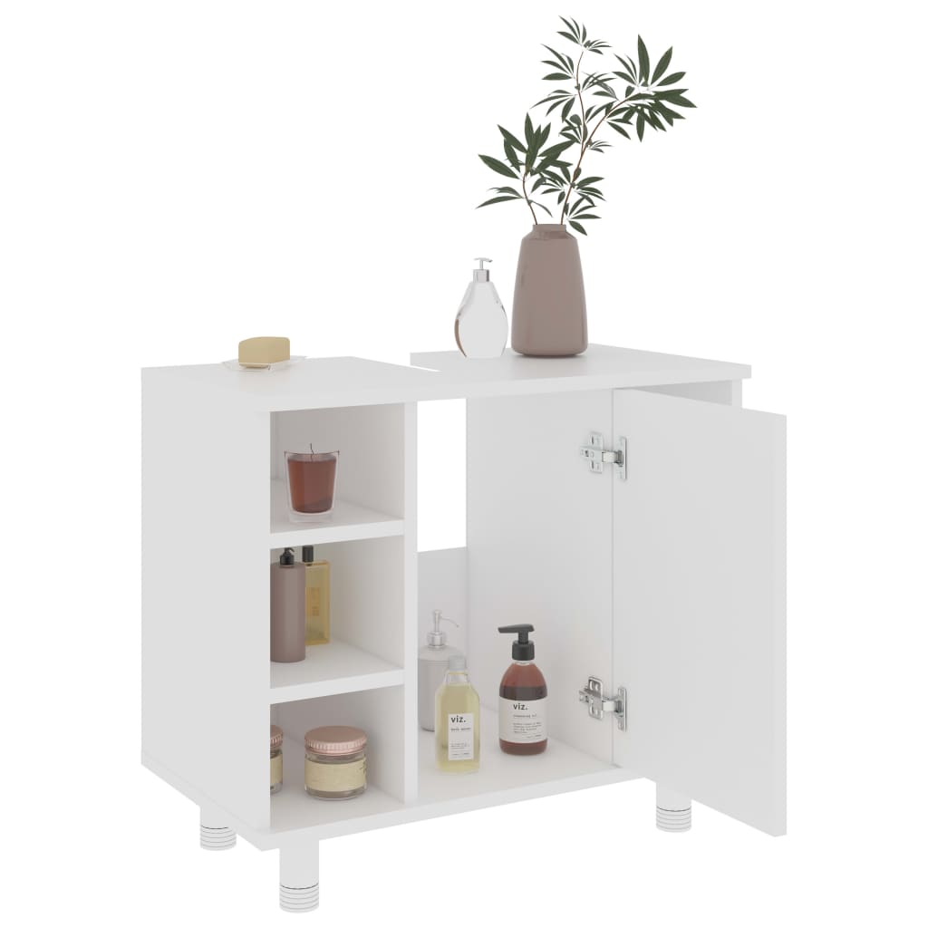 Badeværelsesskab Hvid 60x32x53,5 cm Træ Materiale