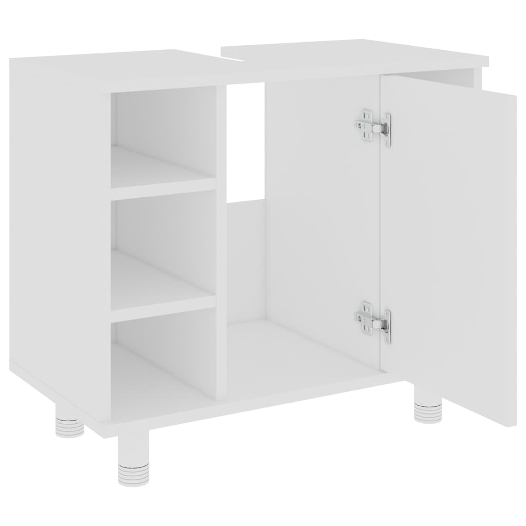 Badeværelsesskab Hvid 60x32x53,5 cm Træ Materiale