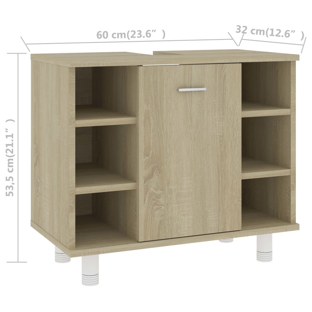 Badeværelsesskab Sonoma Eg 60x32x53,5 cm Træ Materiale