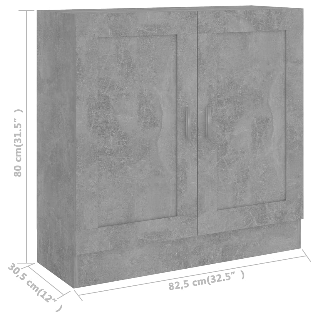 Reol Beton Grå 82,5x30,5x80 cm Træ Materiale