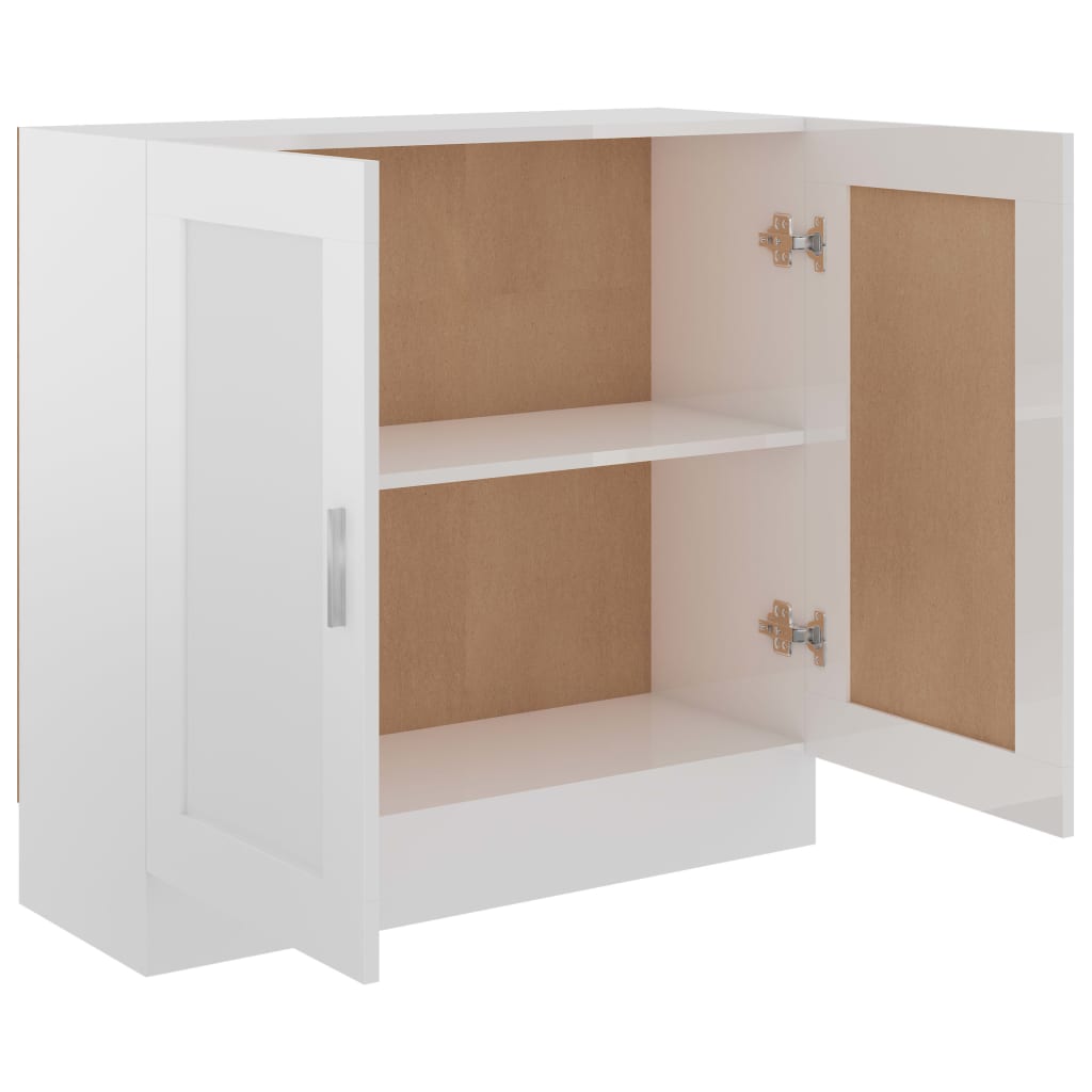Reol Højglans Hvid 82,5x30,5x80 cm Træ Materiale