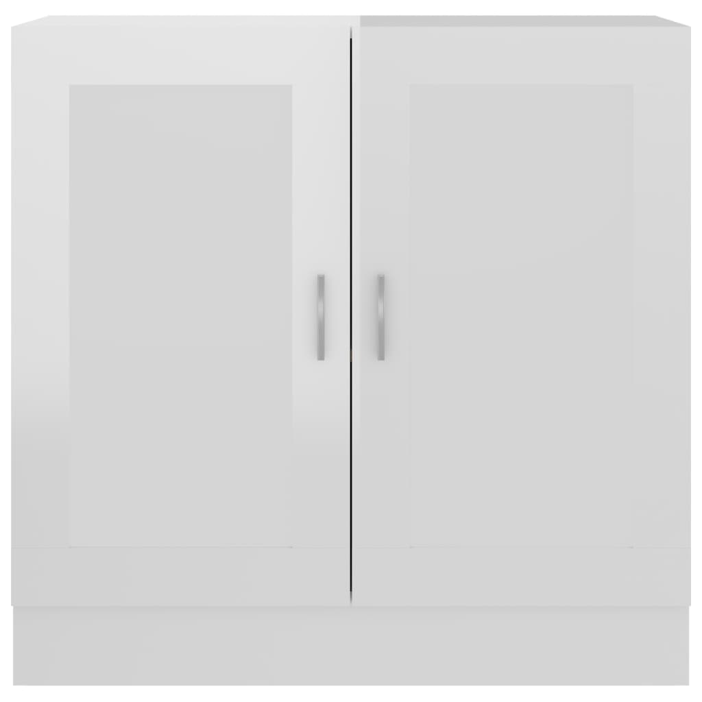Reol Højglans Hvid 82,5x30,5x80 cm Træ Materiale