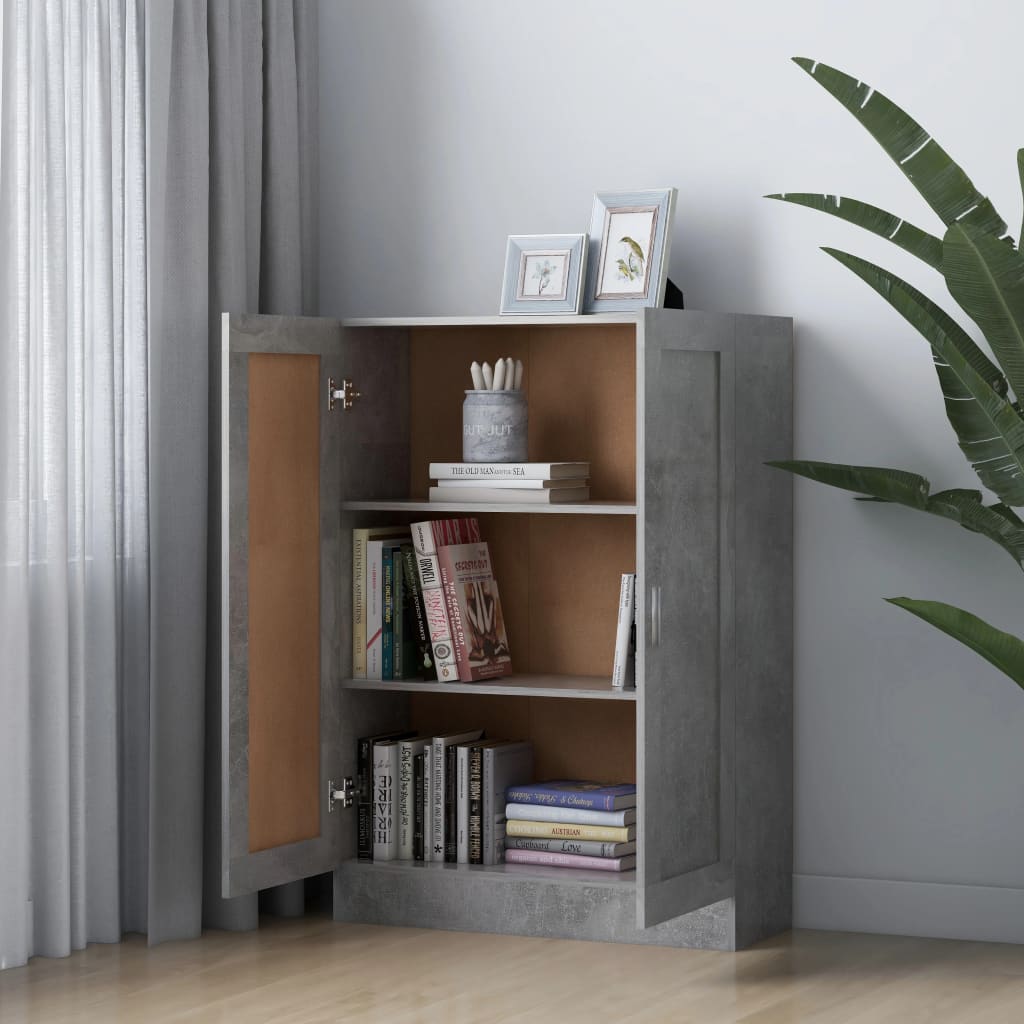 Reol Beton Grå 82,5x30,5x115 cm Træ Materiale