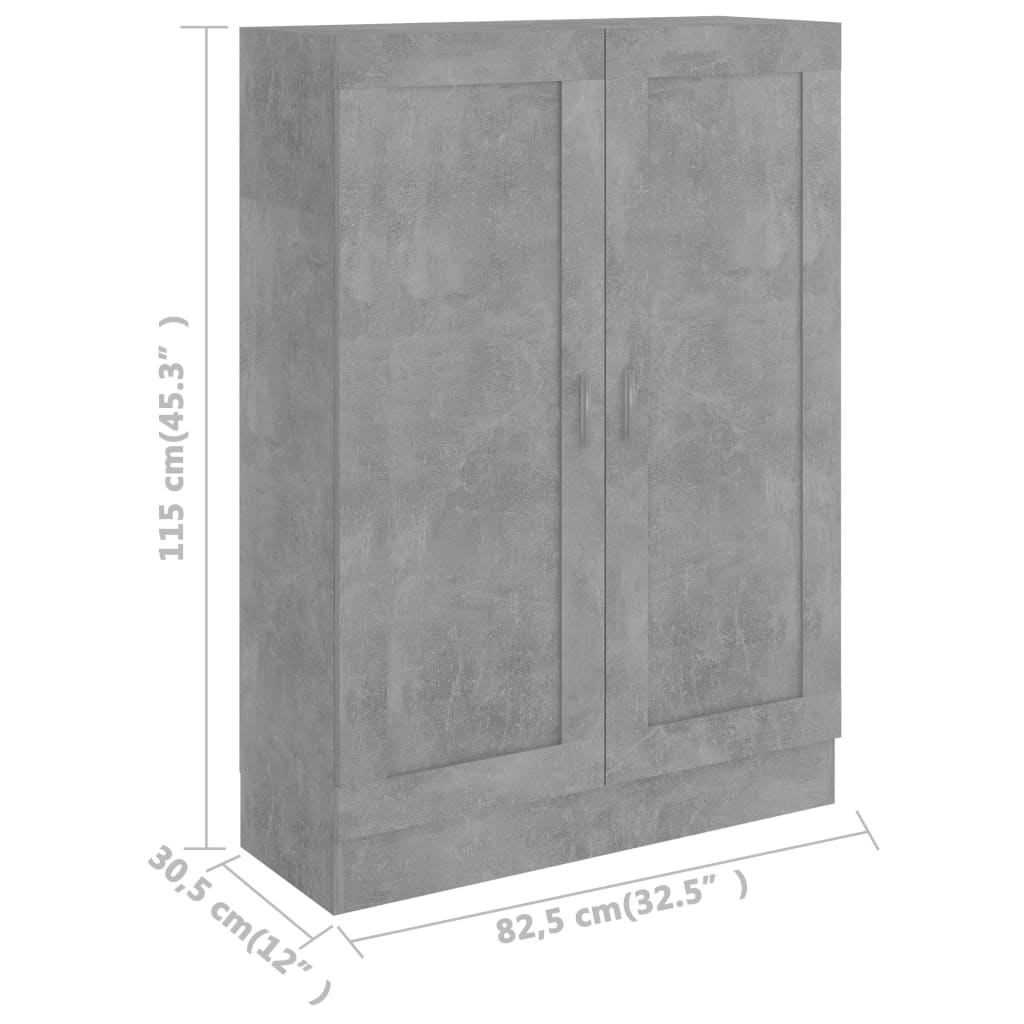 Reol Beton Grå 82,5x30,5x115 cm Træ Materiale
