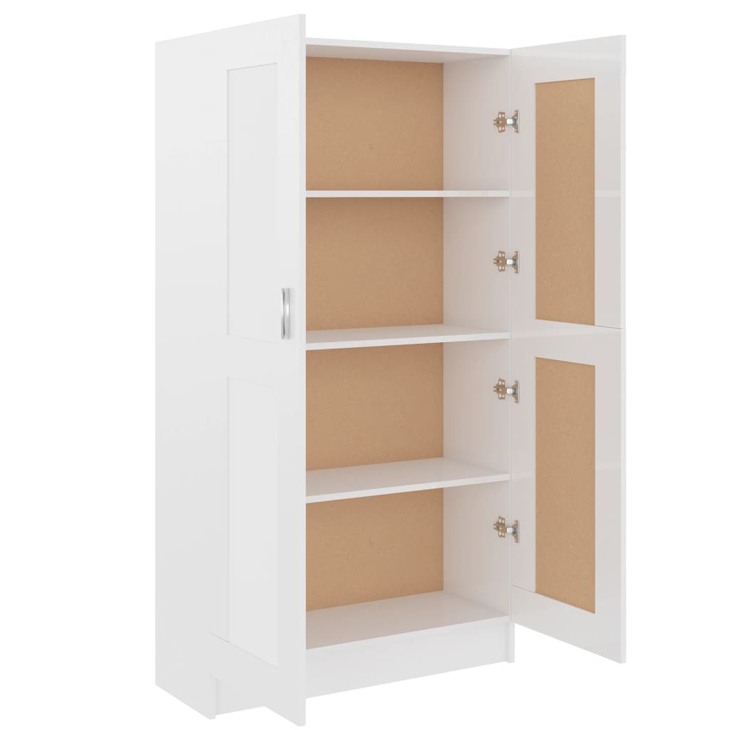 Reol Højglans Hvid 82,5x30,5x150 cm Træ Materiale
