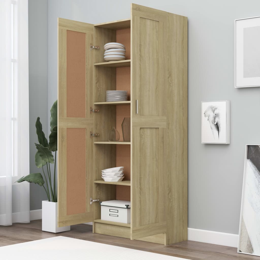 Reol Sonoma Eg 82,5x30,5x185,5 cm Træ Materiale