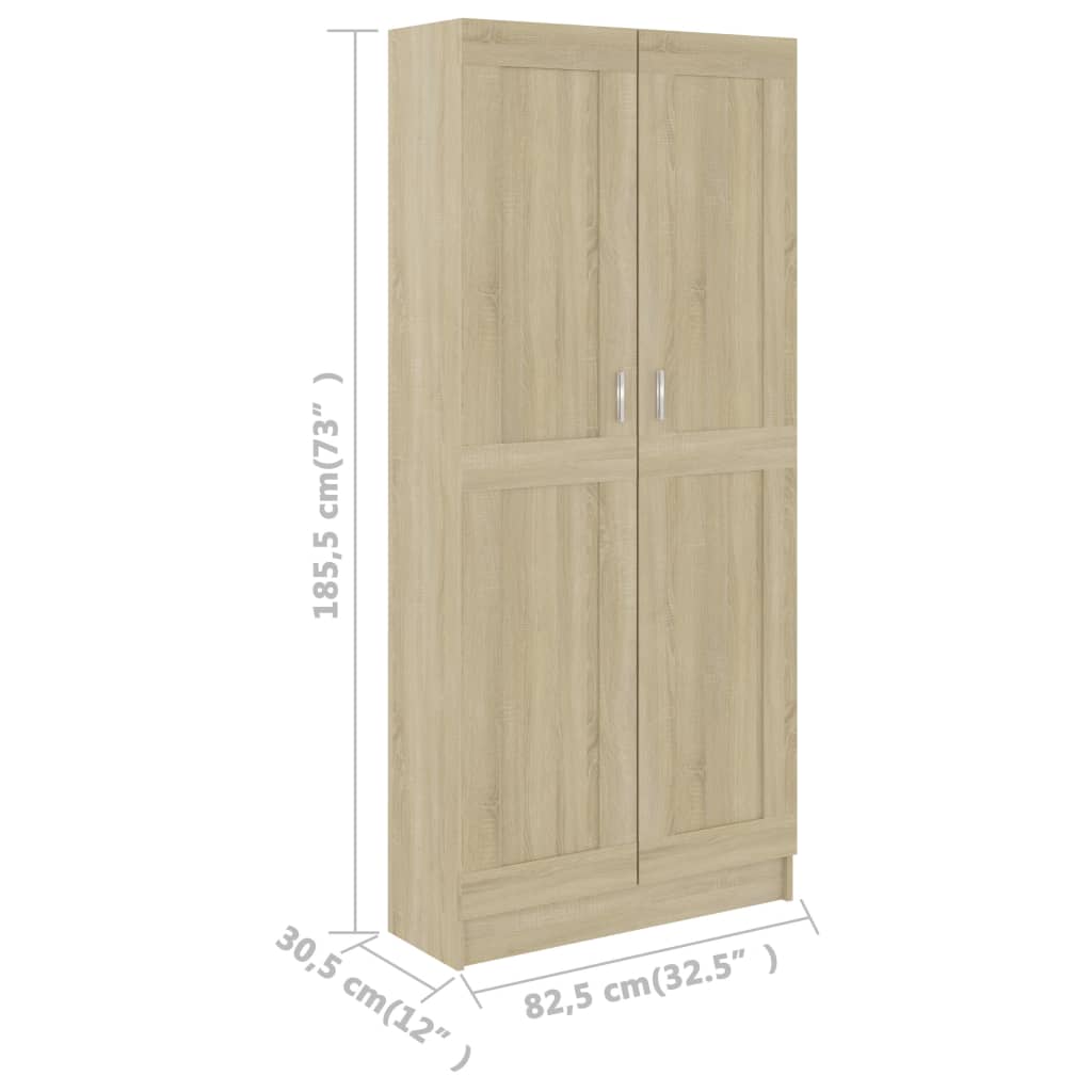 Reol Sonoma Eg 82,5x30,5x185,5 cm Træ Materiale