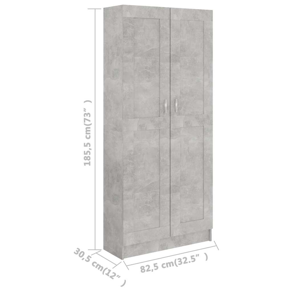 Reol Beton Grå 82,5x30,5x185,5 cm Træ Materiale