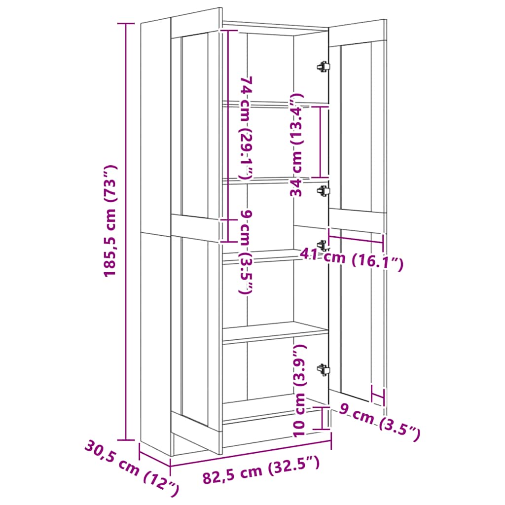 Reol Beton Grå 82,5x30,5x185,5 cm Træ Materiale