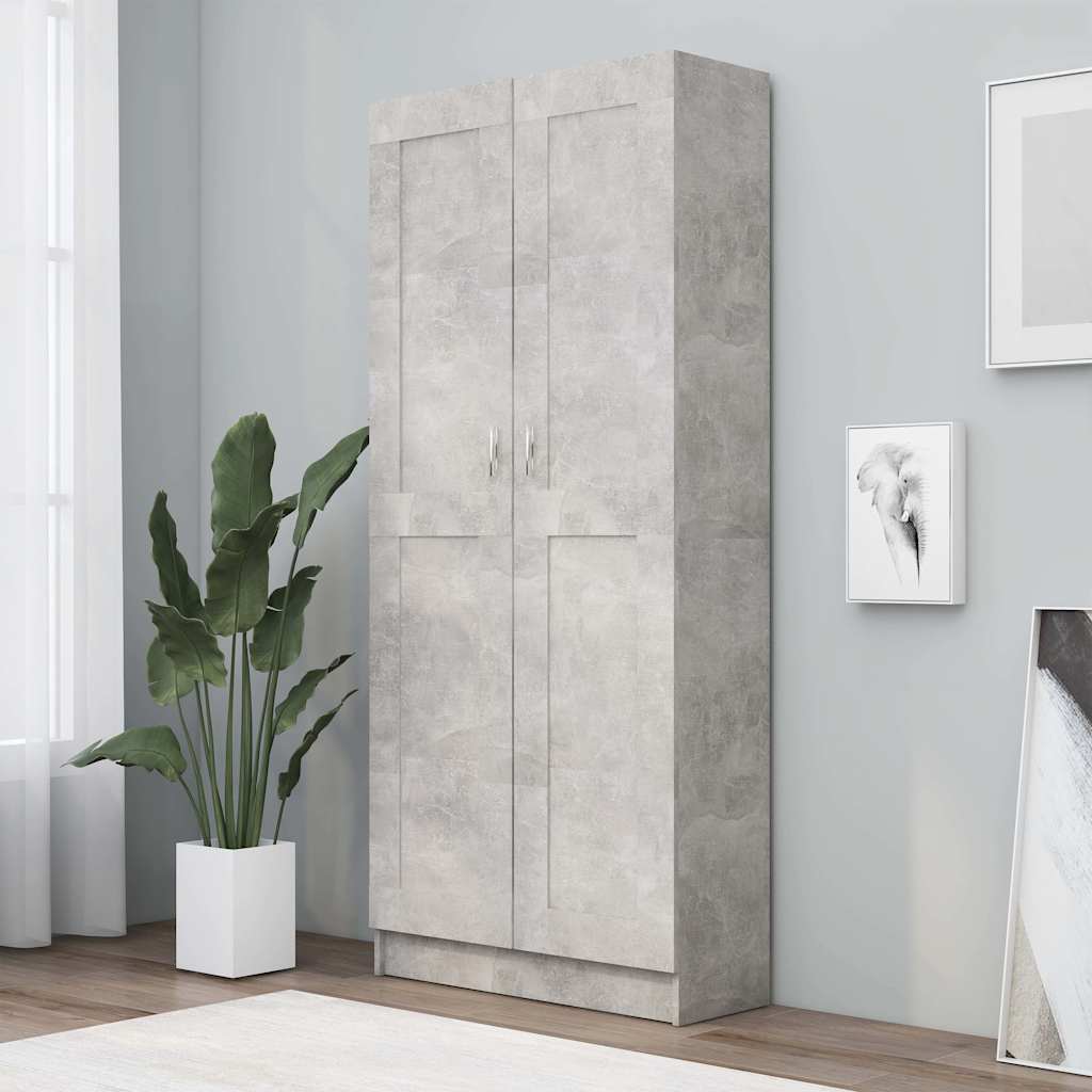 Reol Beton Grå 82,5x30,5x185,5 cm Træ Materiale