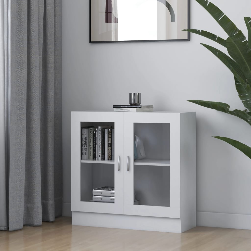 Vitrineskab Hvid 82,5x30,5x80 cm Træmateriale
