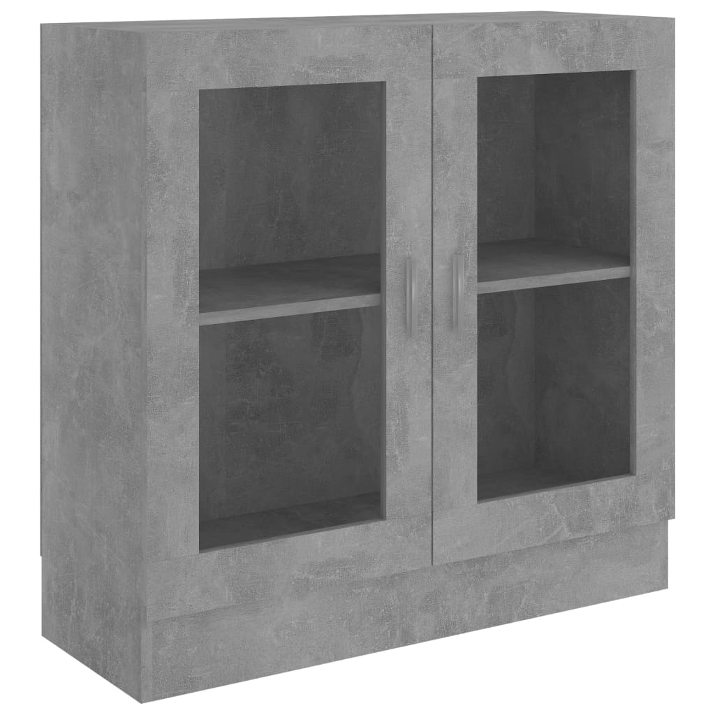 Vitrineskab Beton Grå 82,5x30,5x80 cm Træ Materiale