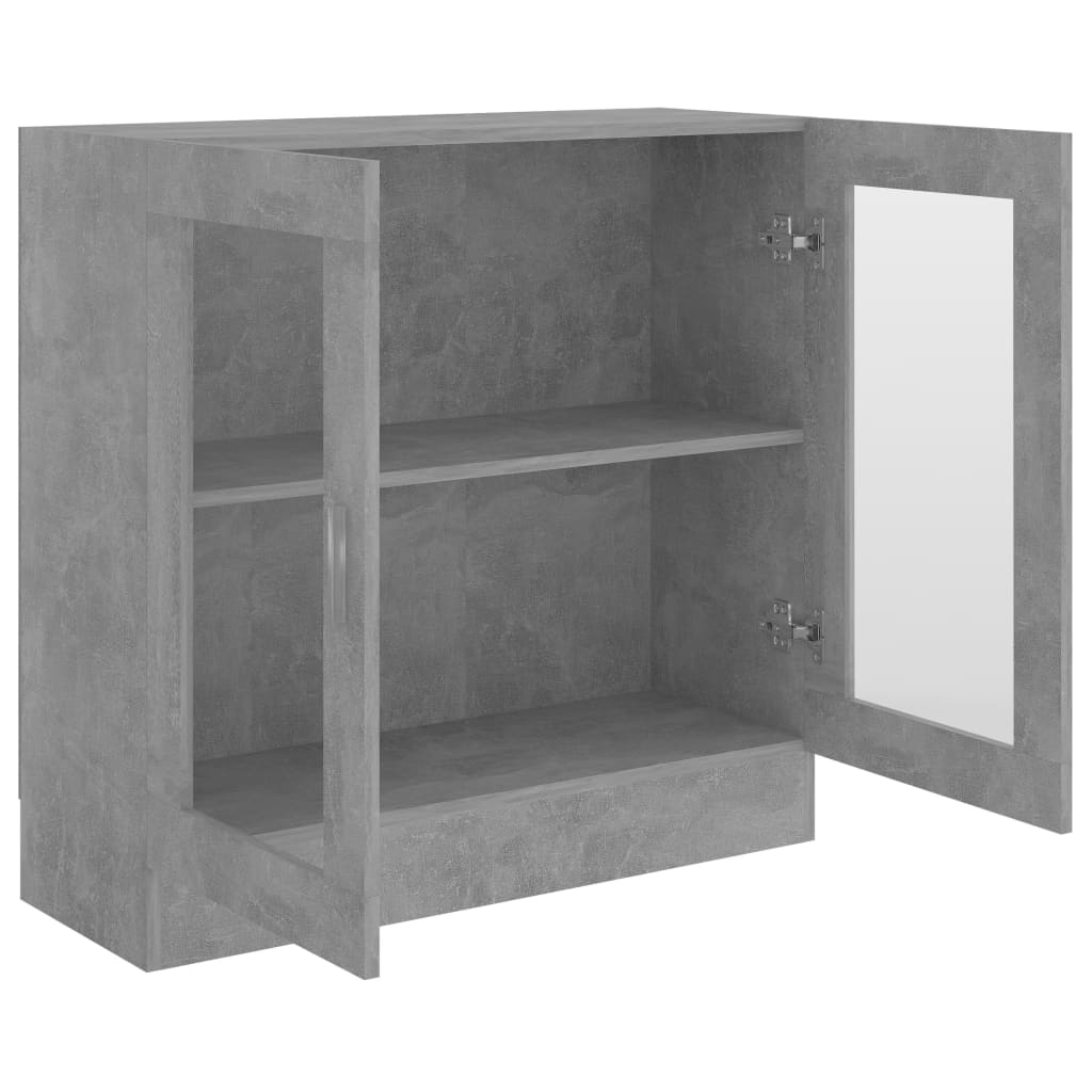 Vitrineskab Beton Grå 82,5x30,5x80 cm Træ Materiale