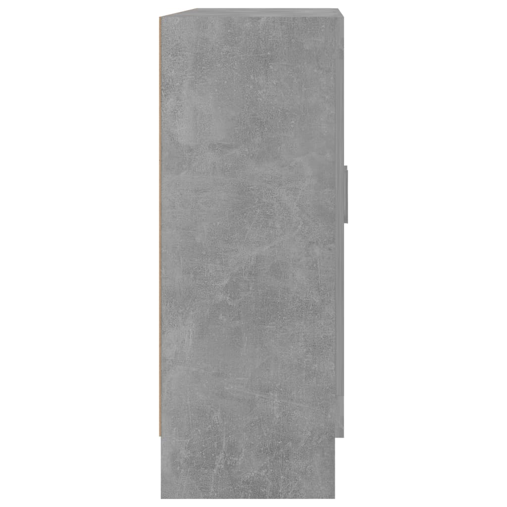 Vitrineskab Beton Grå 82,5x30,5x80 cm Træ Materiale