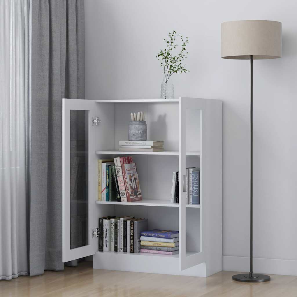 Vitrineskab Hvid 82,5x30,5x115 cm Træ Materiale