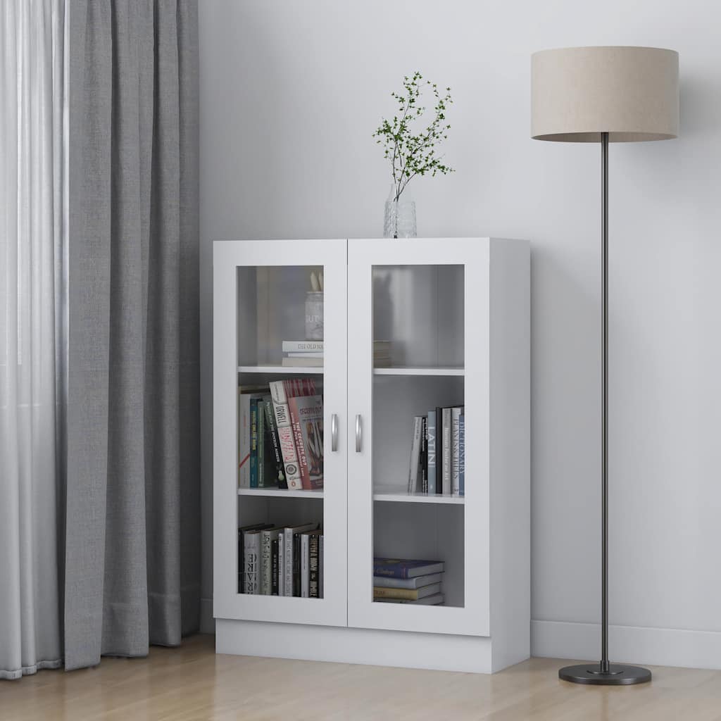 Vitrineskab Hvid 82,5x30,5x115 cm Træ Materiale