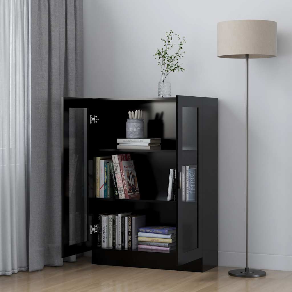 Vitrineskab Sort 82,5x30,5x115 cm Træ Materiale