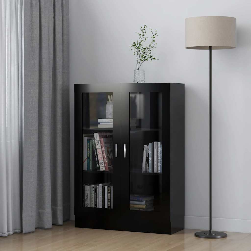 Vitrineskab Sort 82,5x30,5x115 cm Træ Materiale