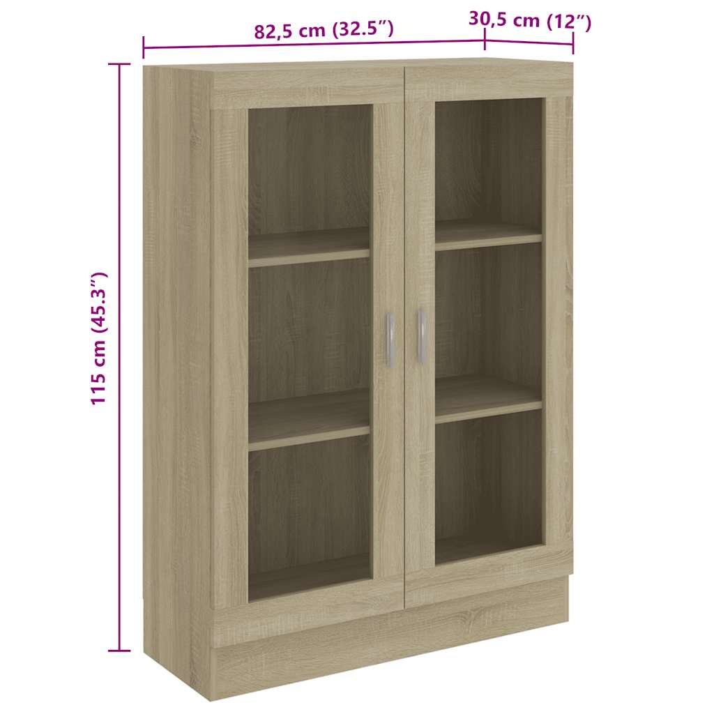 Vitrineskab Sonoma Eg 82,5x30,5x115 cm Træ Materiale