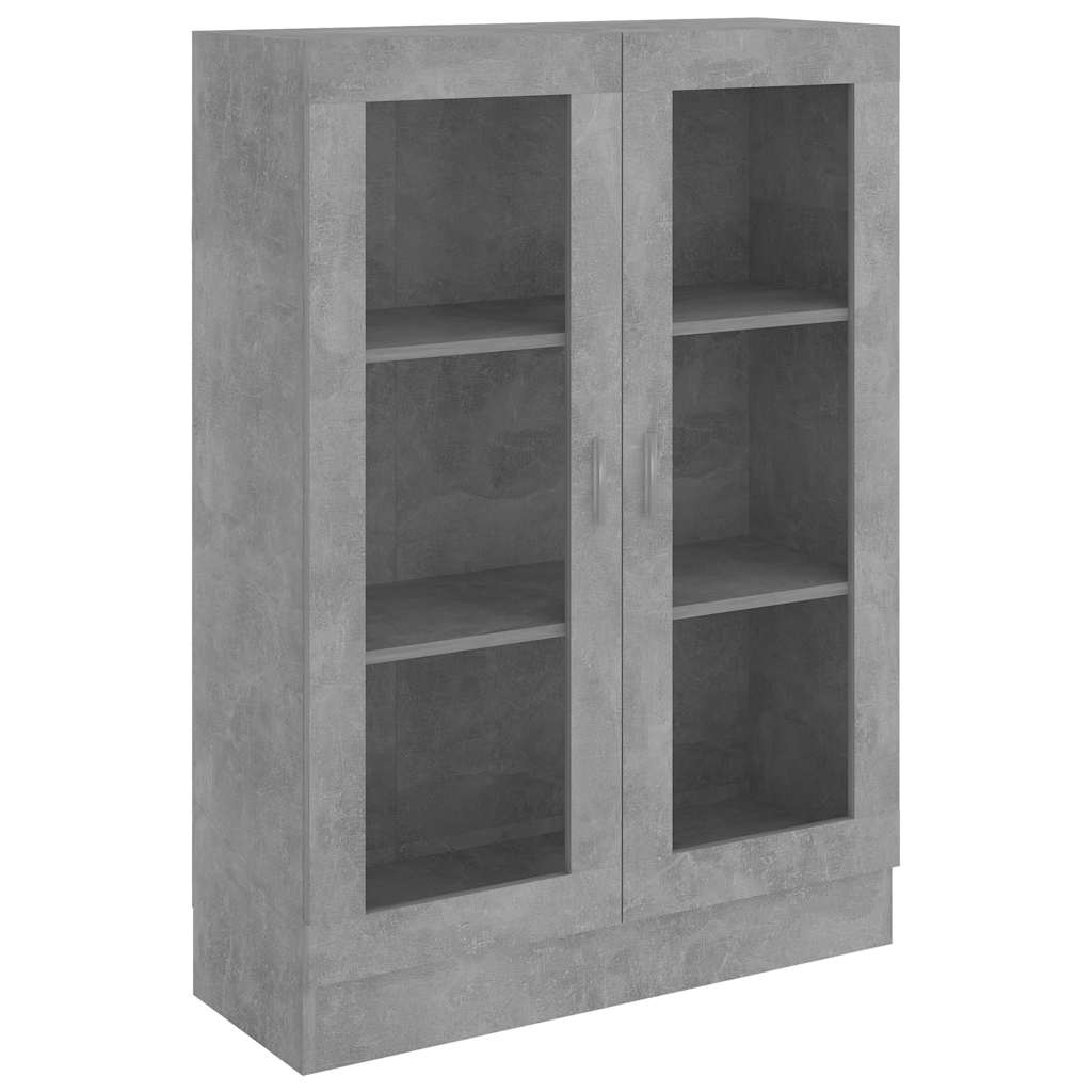 Vitrineskab Beton Grå 82,5x30,5x115 cm Træ Materiale
