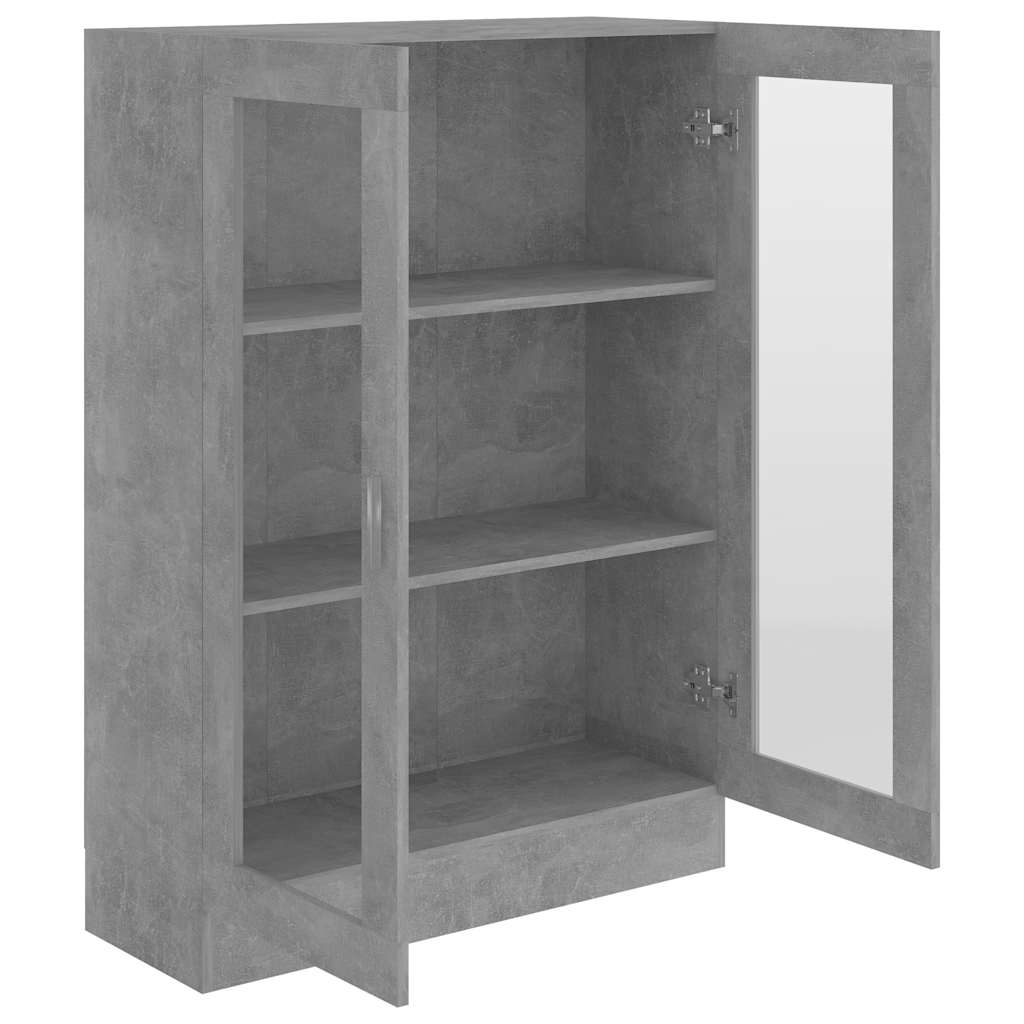 Vitrineskab Beton Grå 82,5x30,5x115 cm Træ Materiale