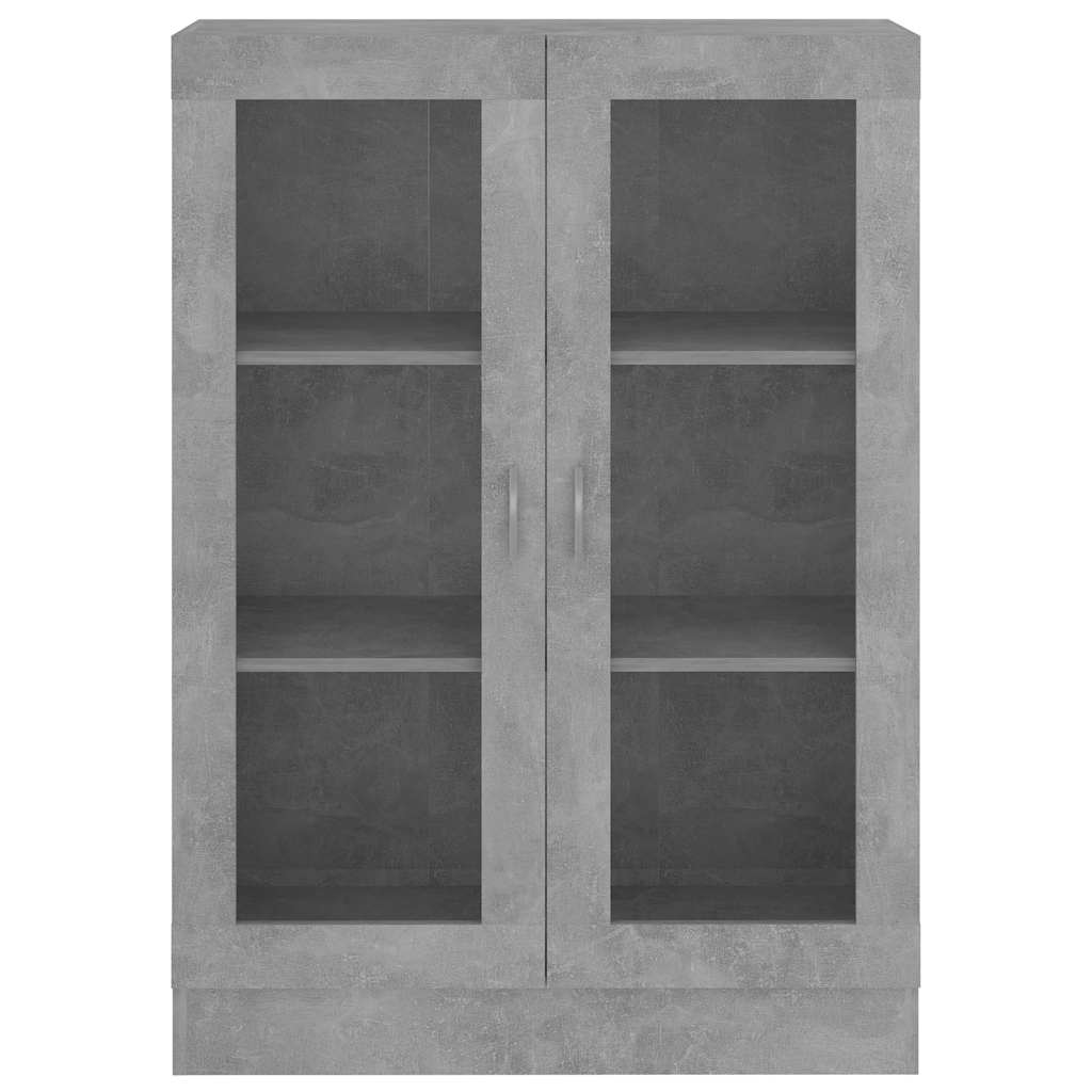 Vitrineskab Beton Grå 82,5x30,5x115 cm Træ Materiale