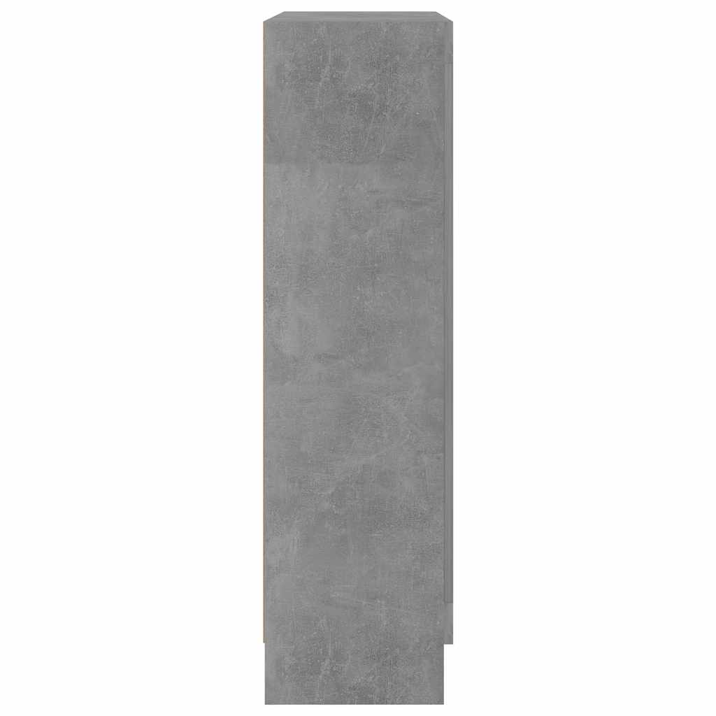 Vitrineskab Beton Grå 82,5x30,5x115 cm Træ Materiale