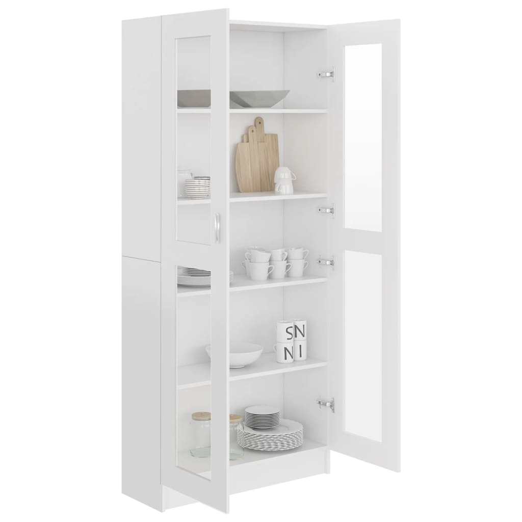 Vitrineskab Hvid 82,5x30,5x185,5 cm Træ Materiale