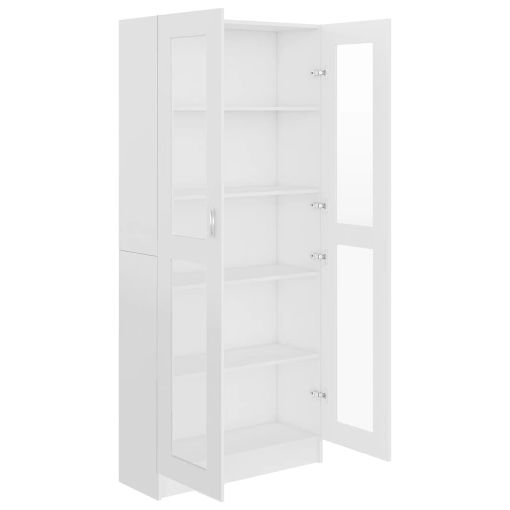 Vitrineskab Hvid 82,5x30,5x185,5 cm Træ Materiale