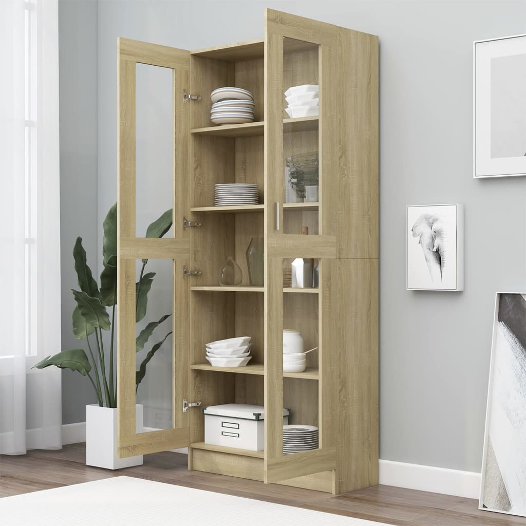 Vitrineskab Sonoma Eg 82,5x30,5x185,5 cm Træ Materiale