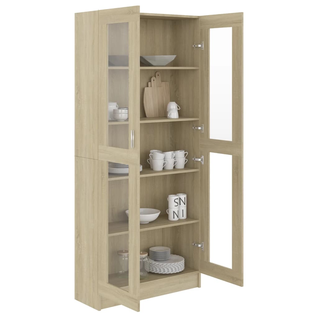 Vitrineskab Sonoma Eg 82,5x30,5x185,5 cm Træ Materiale