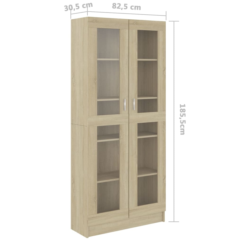 Vitrineskab Sonoma Eg 82,5x30,5x185,5 cm Træ Materiale