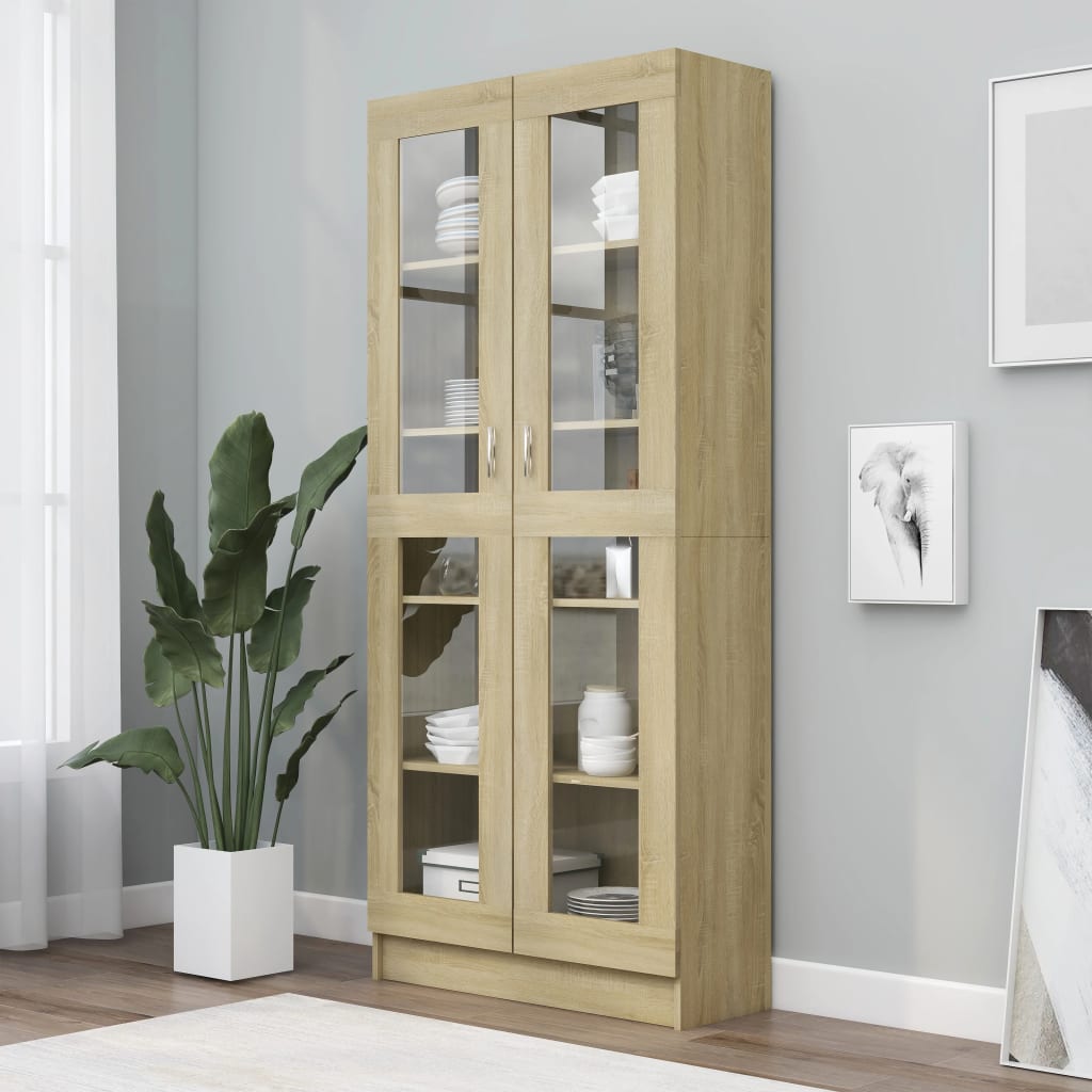 Vitrineskab Sonoma Eg 82,5x30,5x185,5 cm Træ Materiale