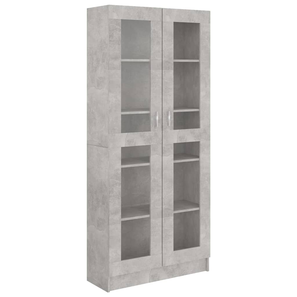 Vitrineskab Beton Grå 82,5x30,5x185,5 cm Træmateriale