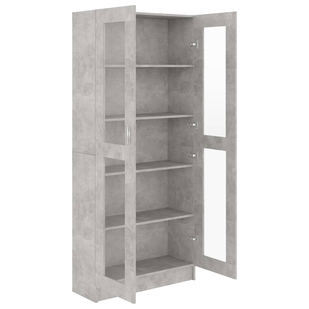 Vitrineskab Beton Grå 82,5x30,5x185,5 cm Træmateriale