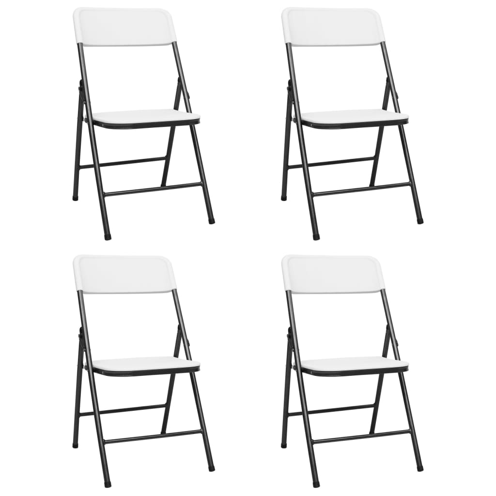Gartenstühle Klappbar 4 Stk. HDPE Weiß