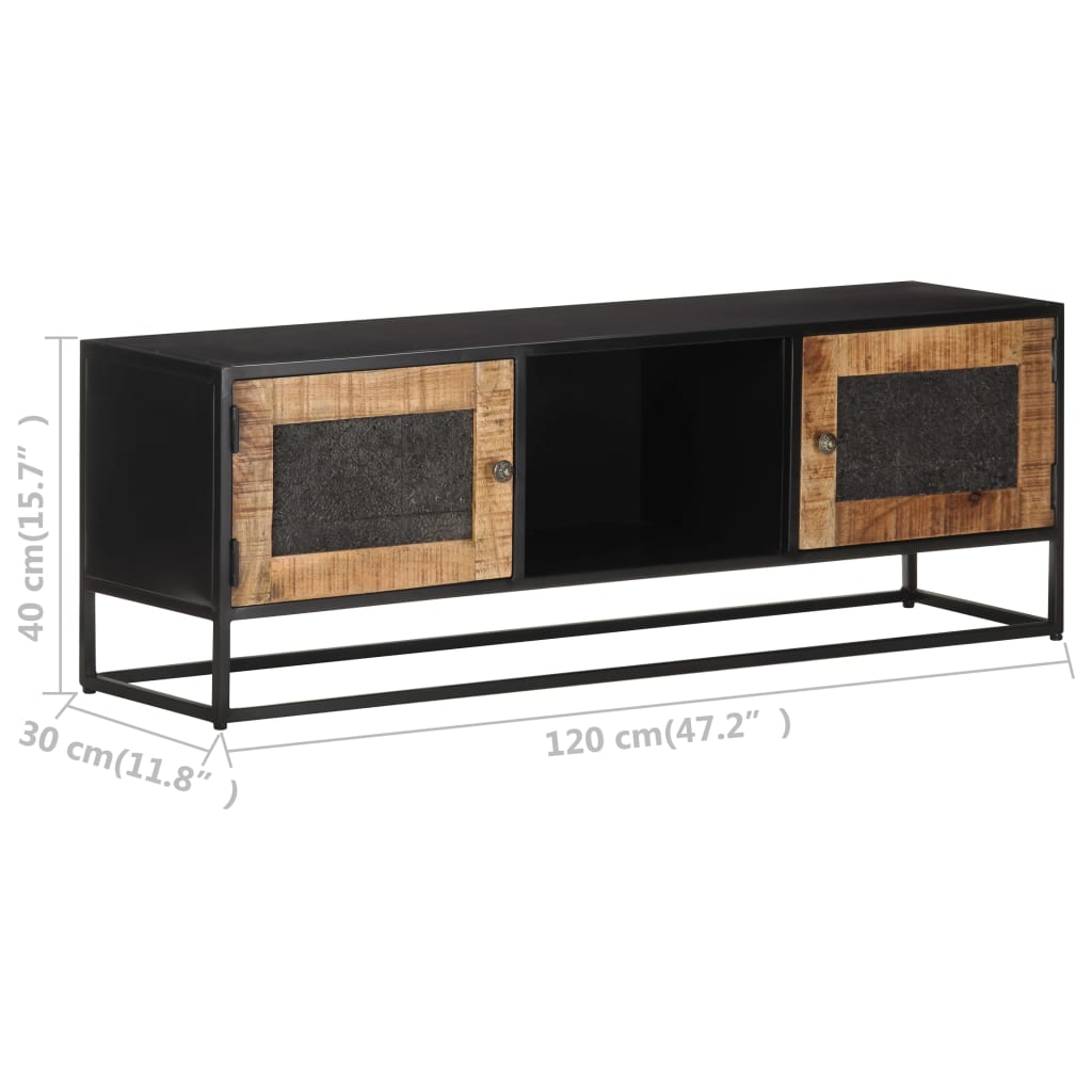 TV-skab 120x30x40 cm Groft mangotræ