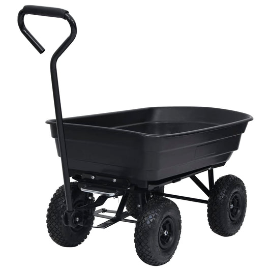 Garten-Kippwagen 300 kg 75 L Schwarz