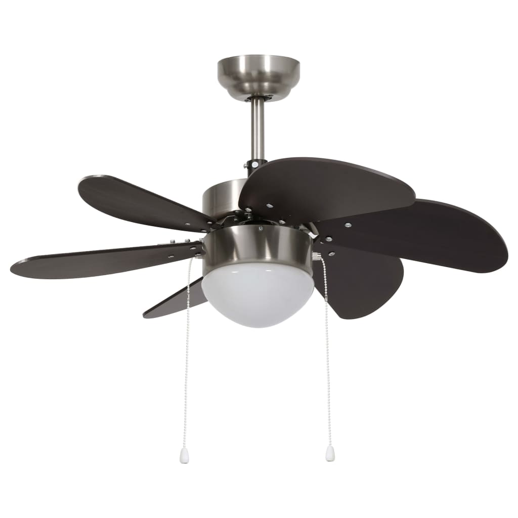 Loftsventilator med Lampe 76 cm Mørkebrun