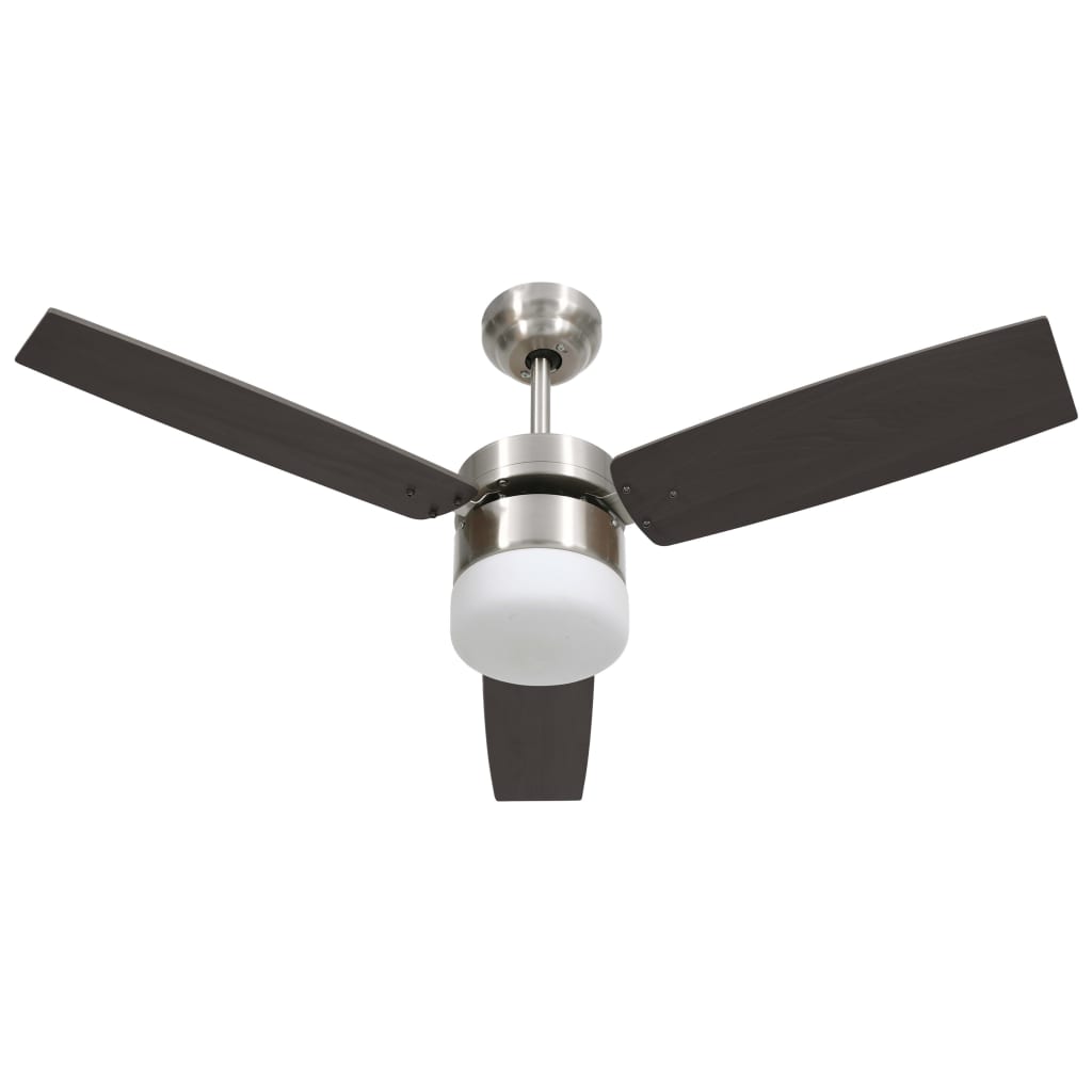 Loftsventilator med lys og fjernbetjening 108 cm Mørkebrun