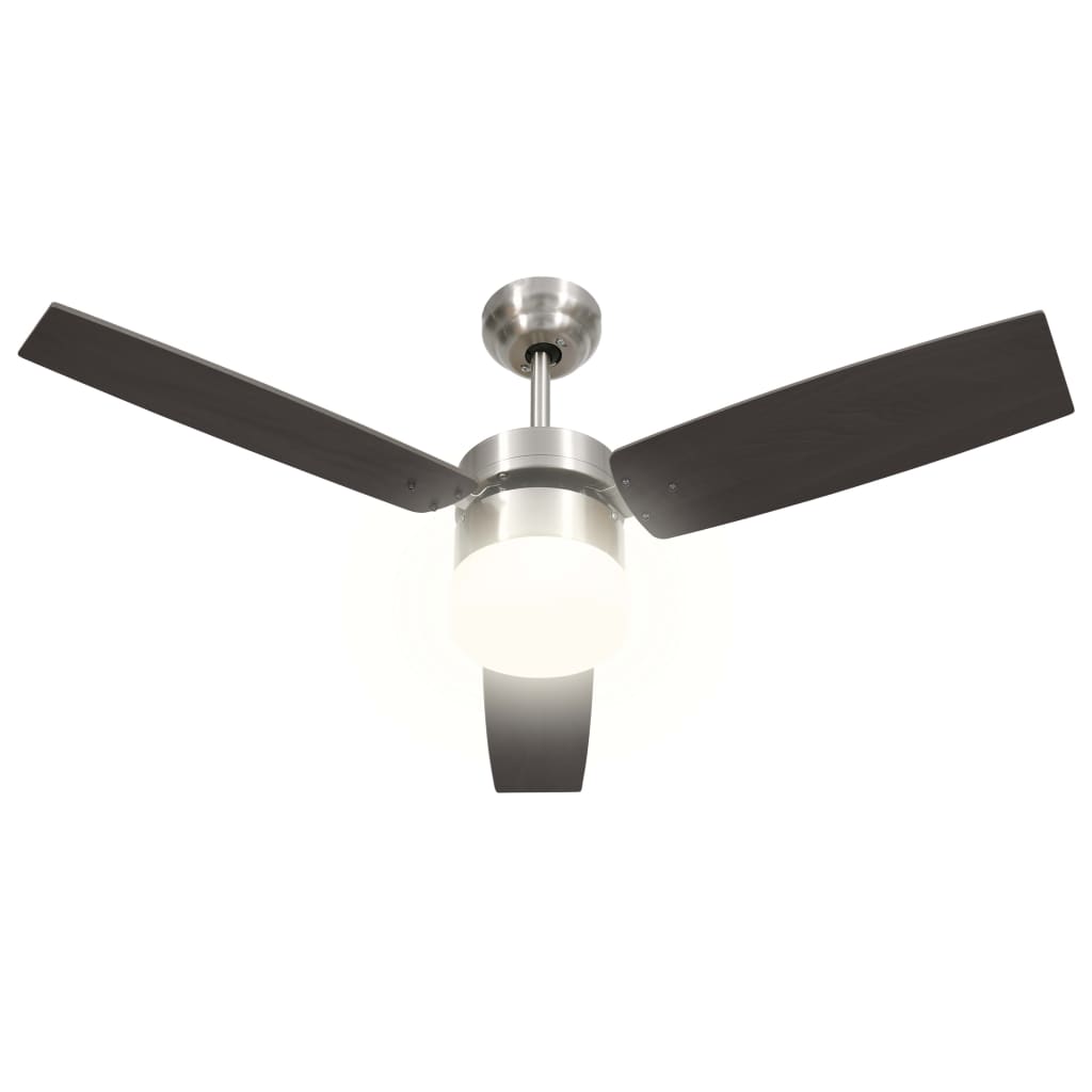 Loftsventilator med lys og fjernbetjening 108 cm Mørkebrun