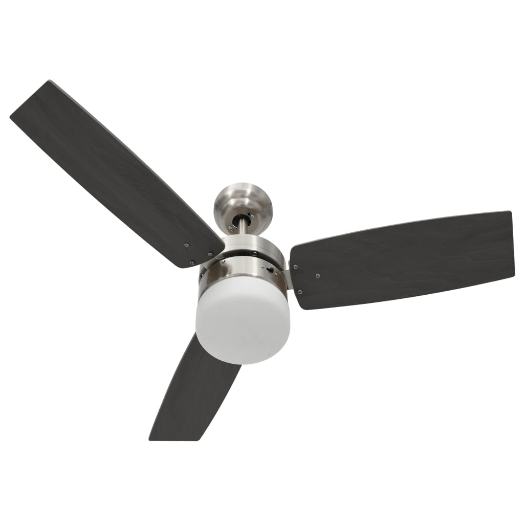 Loftsventilator med lys og fjernbetjening 108 cm Mørkebrun